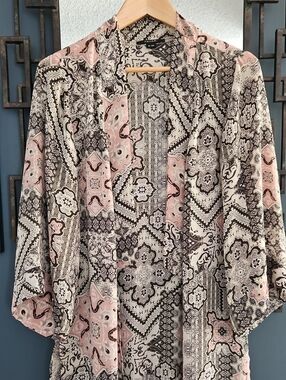 Tahari Kimono Topper Jacket Flowy Layering Piece Boho Size S/M